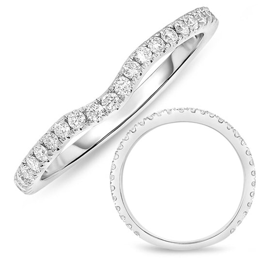 This Band is available in 14K White Gold. There are a total of 33 stones. There are Round with a total carat weight of 0.41 set in a Micro Prong setting.