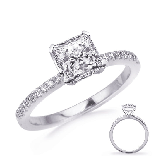 This Engagement Ring  is available in 14K White Gold. There are a total of 16 stones. There are Rounds with a total carat weight of 0.19 set in a Prong Set setting.