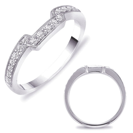 This Band is available in 14K White Gold. There are a total of 19 stones. There are Round with a total carat weight of 0.23 set in a Micro Pave setting.