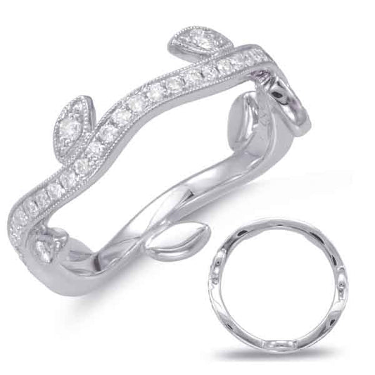 This Band is available in 14K White Gold. There are a total of 43 stones. There are Round with a total carat weight of 0.3 set in a Micro Pave|Micro Prong setting.