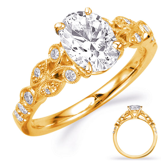 This Engagement Ring  is available in 14K Yellow Gold. There are a total of 14 stones. There are Rounds with a total carat weight of 0.29 set in a Bezel Set|Micro Prong|Prong Set setting.