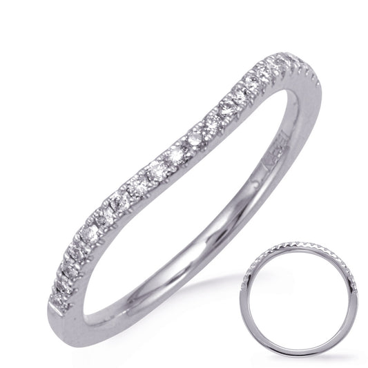 This Band is available in 14K White Gold. There are a total of 22 stones. There are Round with a total carat weight of 0.16 set in a Micro Prong setting.