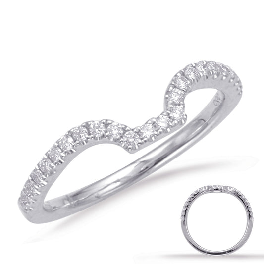 This Band is available in 14K White Gold. There are a total of 23 stones. There are Round with a total carat weight of 0.18 set in a Micro Prong setting.