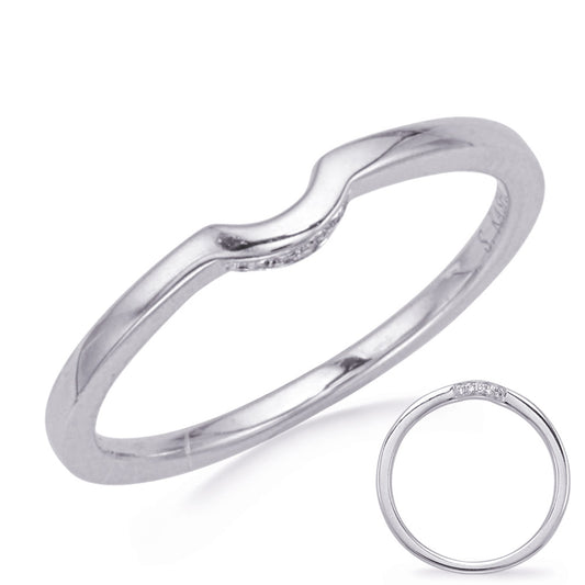 This Band is available in 14K White Gold. There are a total of 5 stones. There are Round with a total carat weight of 0.03 set in a Prong Set setting.