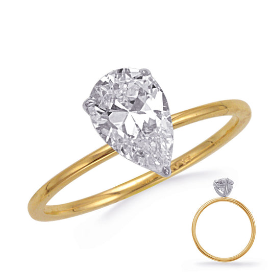 This Engagement Ring is available in 14K Yellow & White Gold. There are a total of 0 stones. There are with a total carat weight of 0 set in a setting.