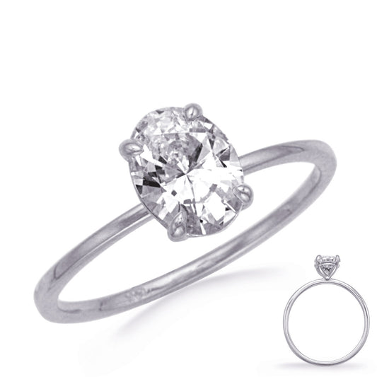This Engagement Ring is available in 14K White Gold. There are a total of 0 stones. There are with a total carat weight of 0 set in a setting.