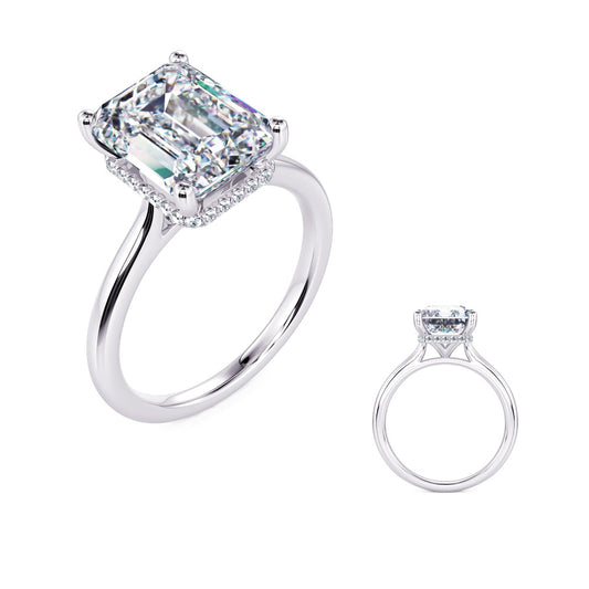 This Engagement Ring is available in 14K White Gold. There are a total of 32 stones. There are Rounds with a total carat weight of 0.13 set in a Micro Prong setting.