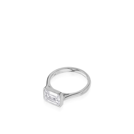 Grace Bezel Set White Gold Engagement Ring