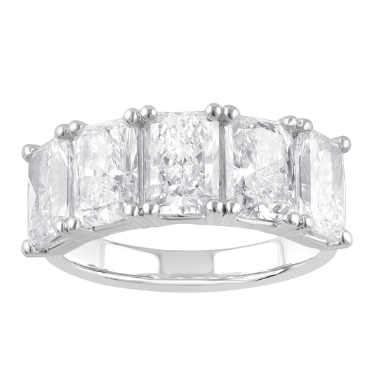 14K White Gold Five Stone Ring MR-LGD-RVR09614-GW77