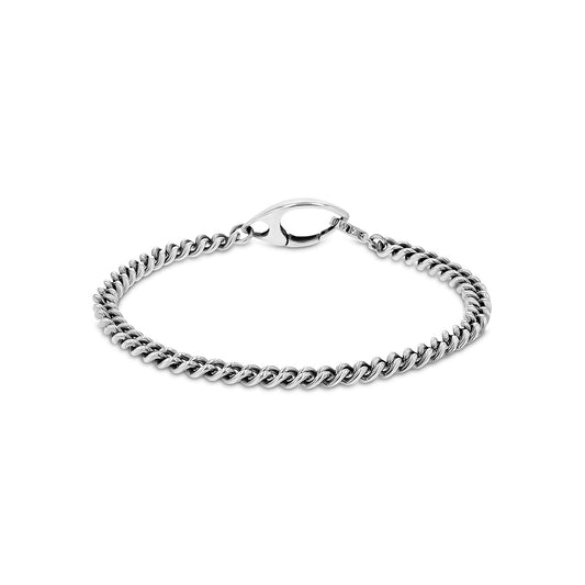 Men's Mr. LOWE Silver Curb Chain Bracelet