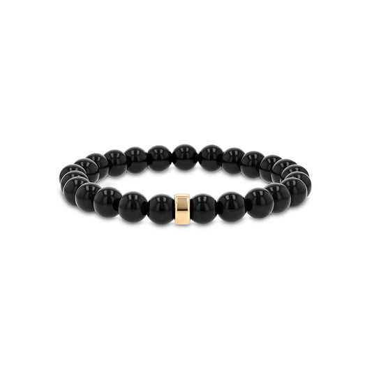 Men's Mr. LOWE Onyx Bracelet with 14k Gold Rondelle - 8mm