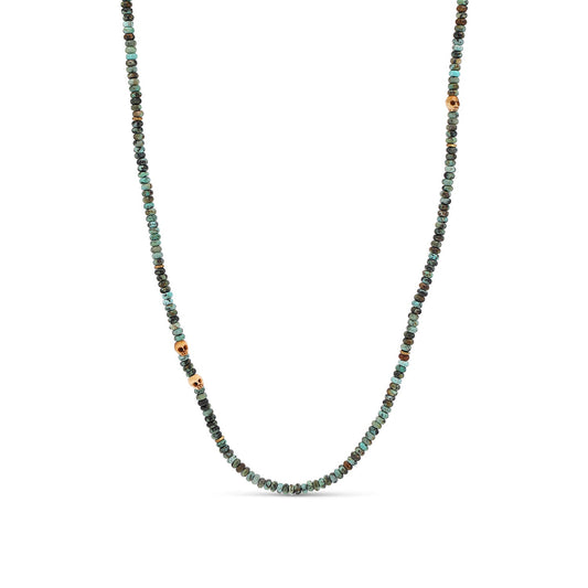 Men's Mr. LOWE African Turquoise with Carved Skull Necklace - 25"