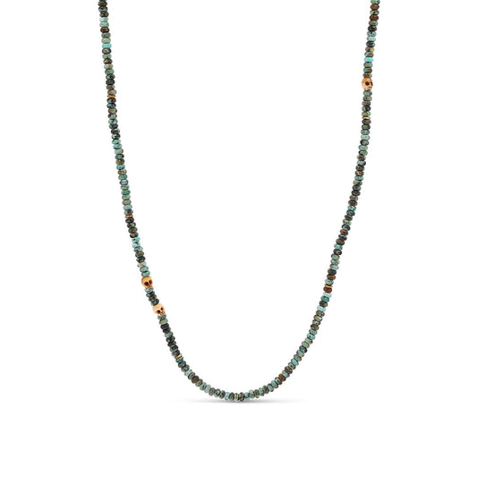 Men's Mr. LOWE African Turquoise with Carved Skull Necklace - 25"