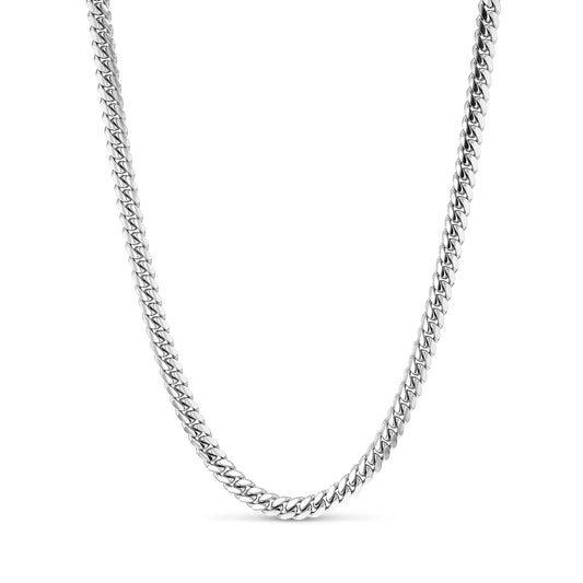 Men's Mr. LOWE 14k White Gold Flat Curb Chain Necklace - 22"