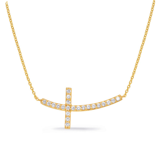 This Necklace is available in 14K Yellow Gold. There are a total of 22 stones. There are Rounds with a total carat weight of 0.4 set in a  setting.