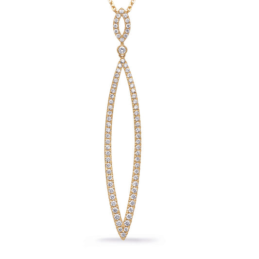 This Necklace is available in 14K Yellow Gold. There are a total of 73 stones. There are Rounds with a total carat weight of 0.68 set in a Micro Prong setting.