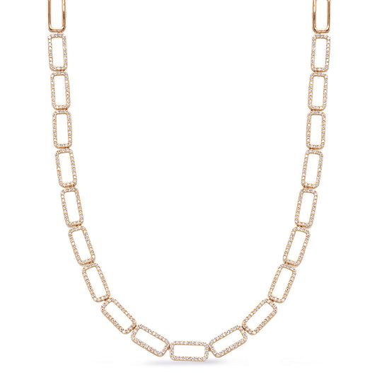 This Necklace is available in 14K Yellow Gold. There are a total of 456 stones. There are Rounds with a total carat weight of 2.28 set in a Micro Prong setting.
