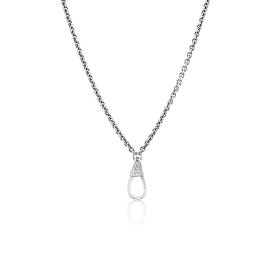 Short Cable Chain Necklace with Diamond Swivel Clasp - 19"
