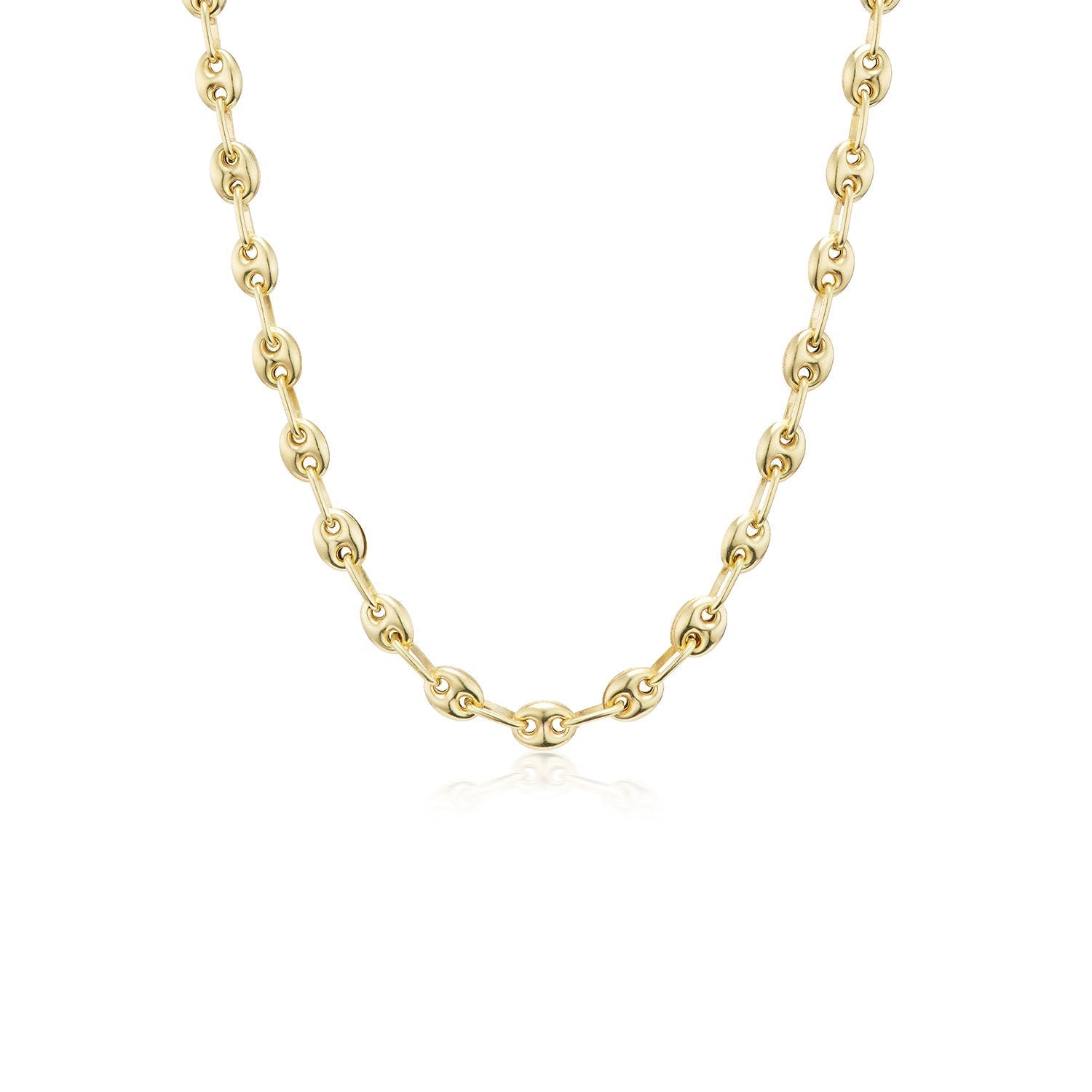 14k Mini Puffy Mariner Link Chain - 18" & 20"