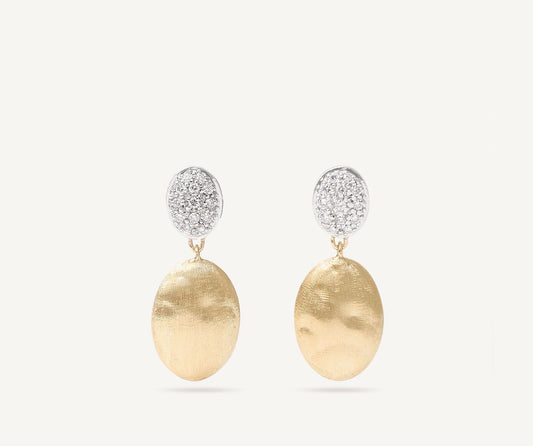 Gold earrings with diamonds