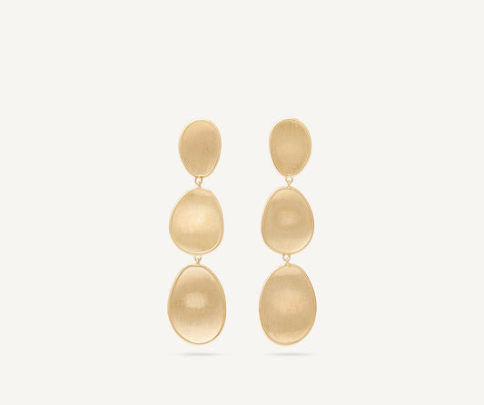 Gold triple earrings