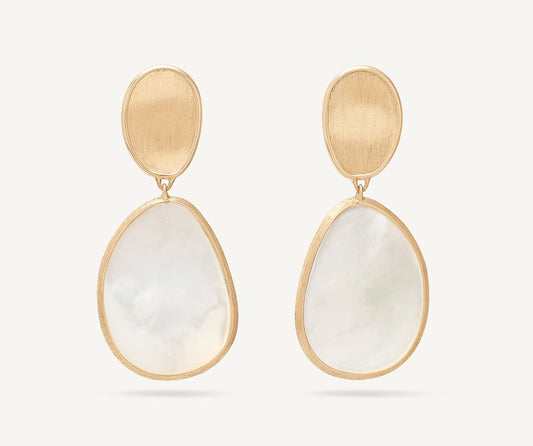 Chandelier earrings with white mother-of-pearl