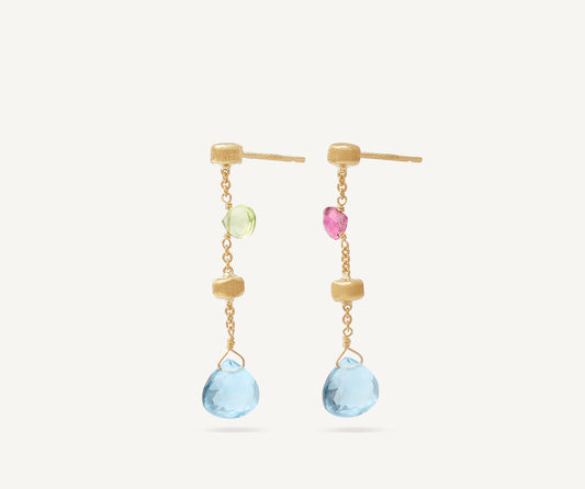 Mini multicoloured topaz earrings
