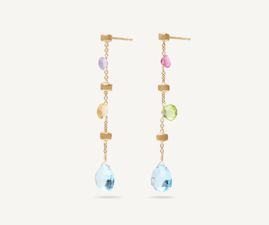 Multicoloured topaz earrings