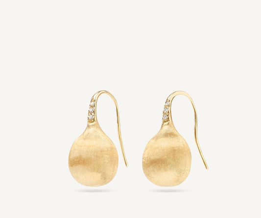 Gold and diamond drop earrings