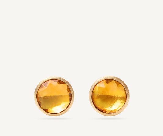 Yellow quartz stud earrings, large