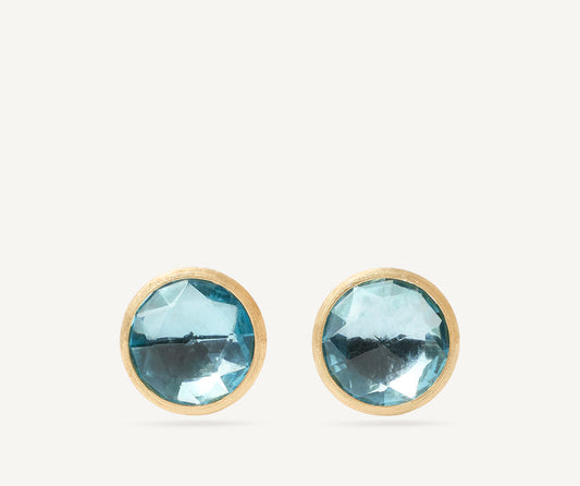 Blue topaz stud earrings, large