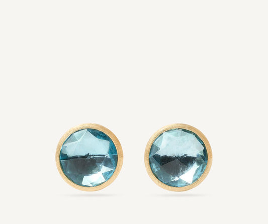 Blue topaz stud earrings, large
