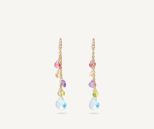 Multicoloured diamond-studded earrings