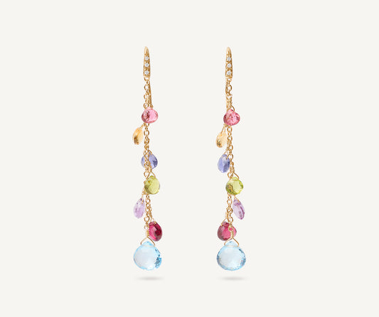 Multicoloured diamond-studded earrings