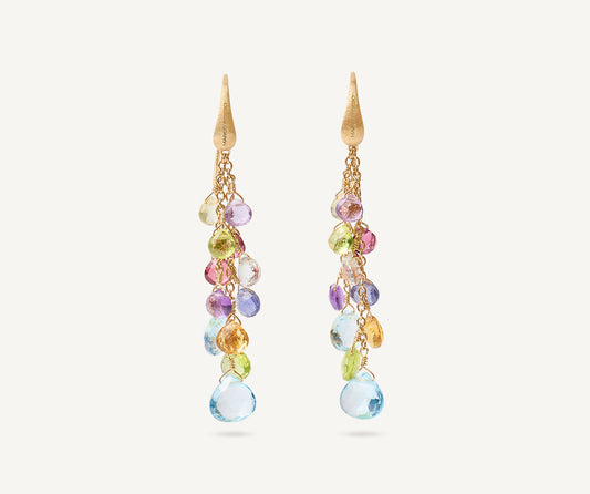 Multi-strand gold earrings