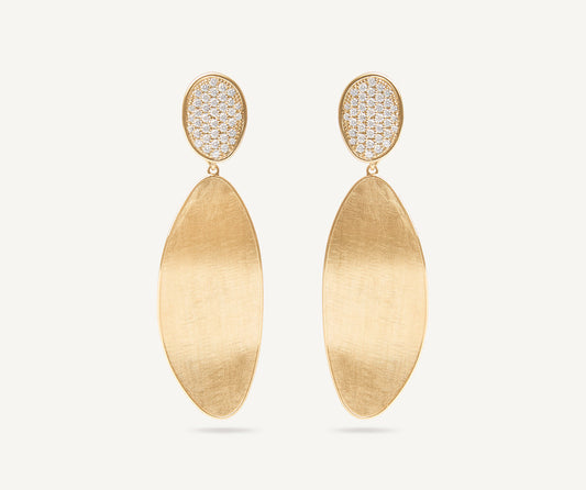 Convertible gold chandelier earrings with diamonds