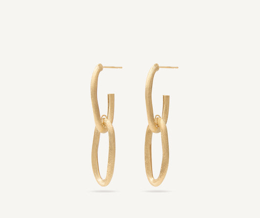 18kt yellow gold oval link drop earrings
