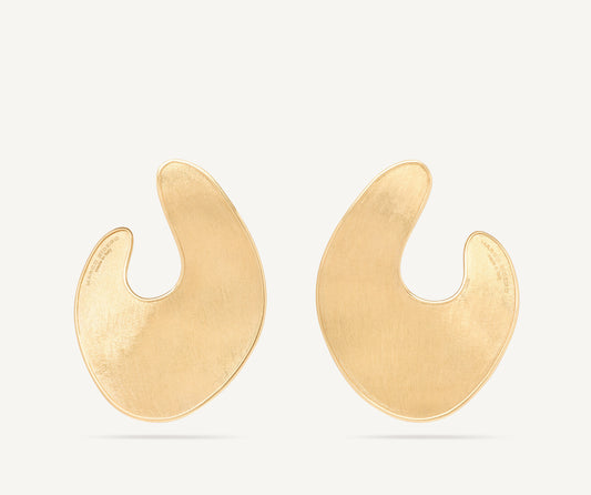 18kt yellow gold irregular leaf earrings