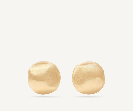 Gold stud earrings, large