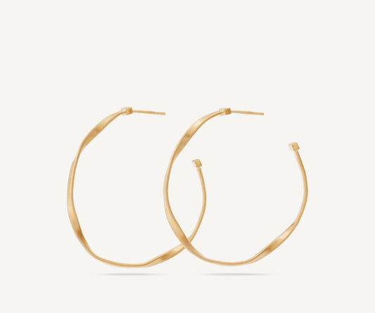 Gold hoop earrings, medium