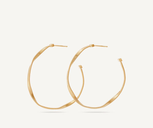 Gold hoop earrings, medium