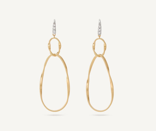 Diamond-studded drop earrings