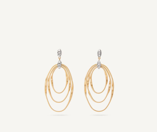 Chandelier earrings with ovals and diamonds