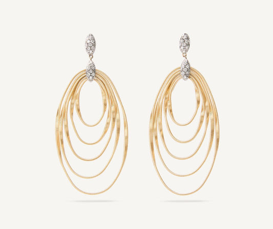 Gold and diamond chandelier earrings, large