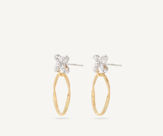 Diamond earrings with floral elements