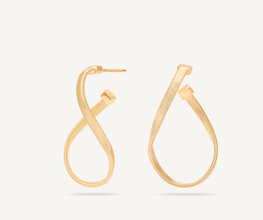 18kt yellow gold twisted irregular hoop earrings, small