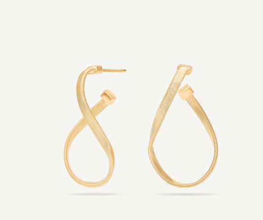 18kt yellow gold twisted irregular hoop earrings, small