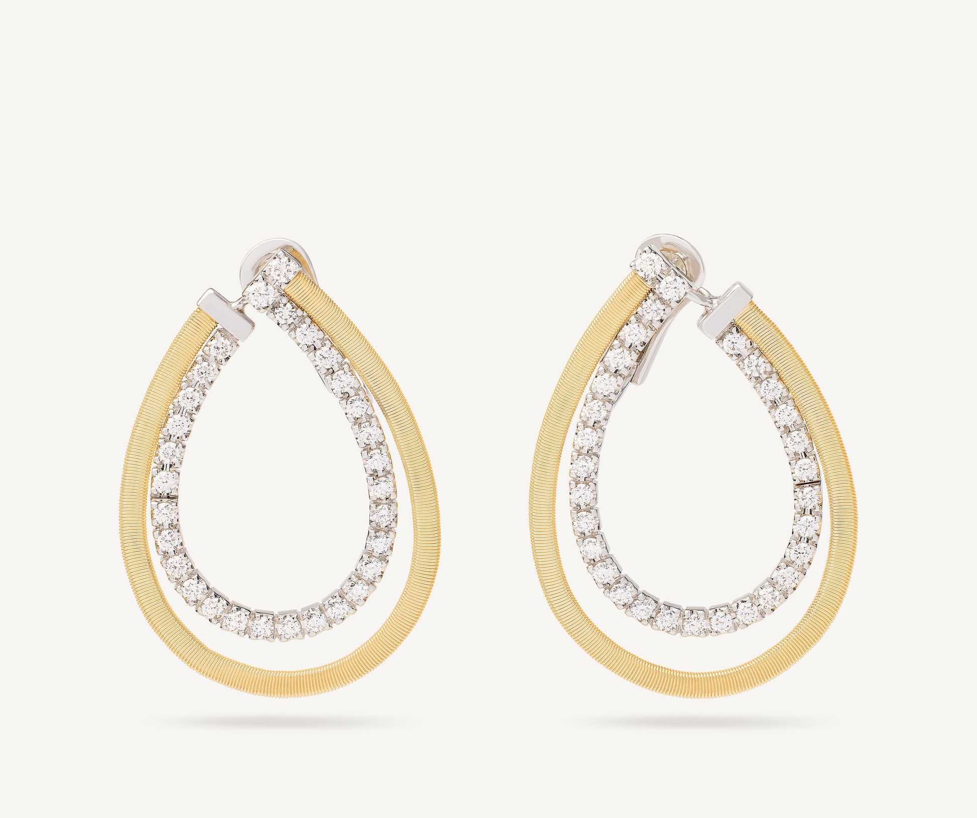 18K Yellow Gold Drop Earrings With Diamonds