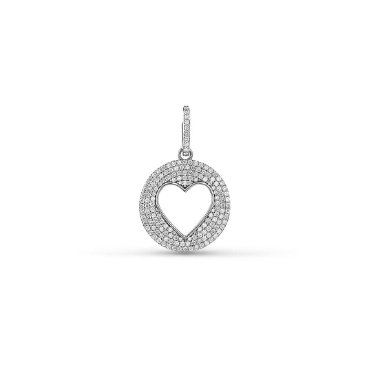 Diamond Open Heart Pendant Only or on Soho Link Chain Necklace - 18"
