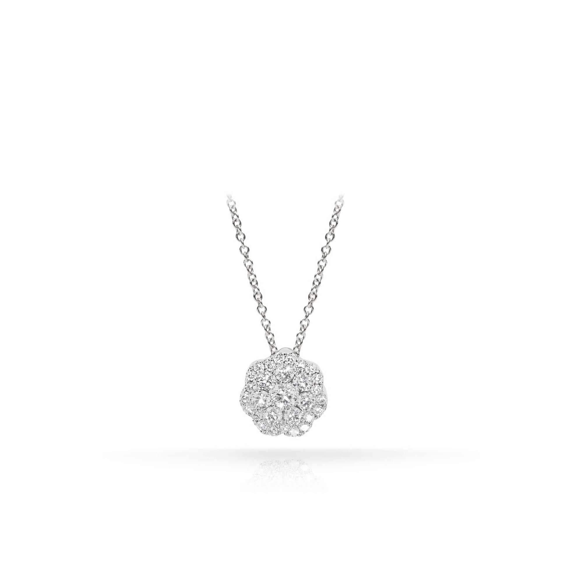 Ashley Flower Diamond Cluster Pendant Necklace